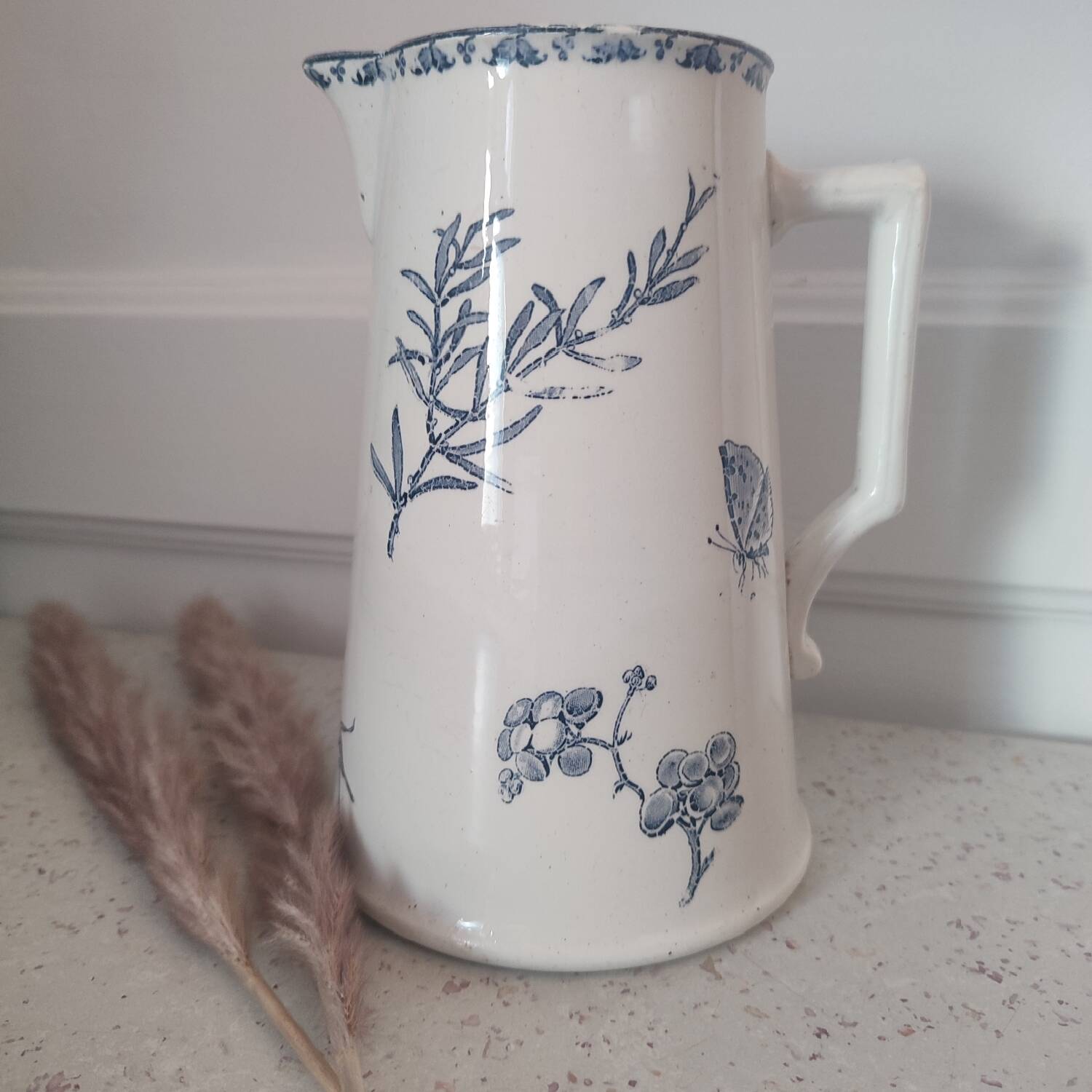 Old milk jug Digoin Sarreguemine model Carmen iron earth