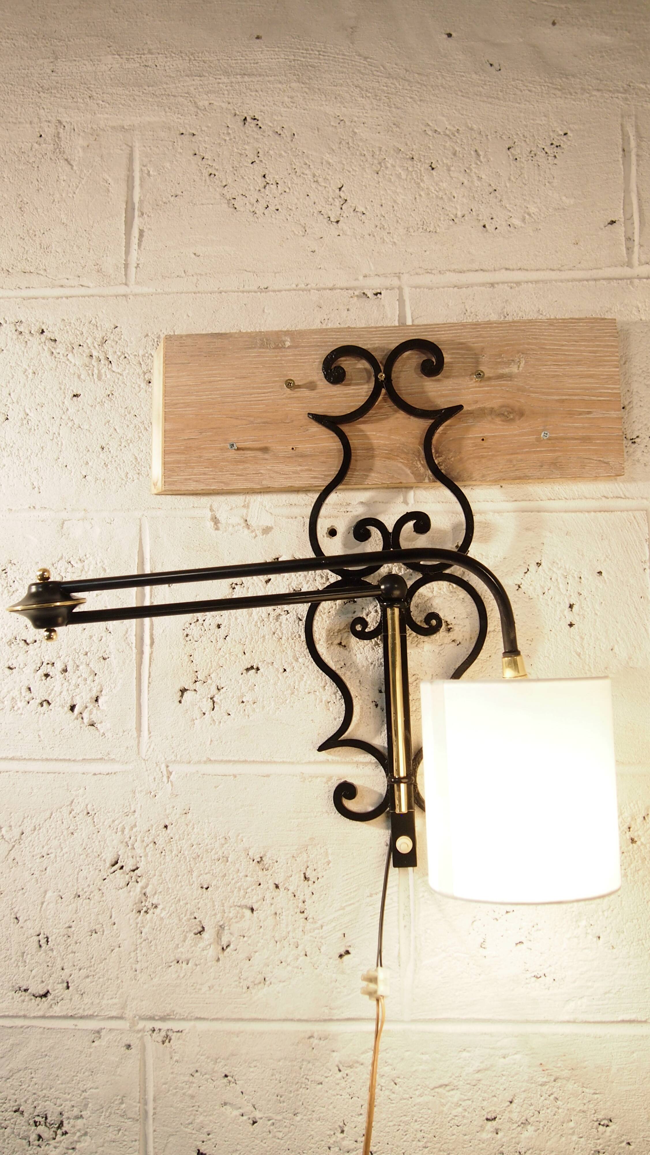 Applique murale articulée vintage lunel france 1960