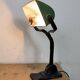 Vintage Green Enamel Bank Lamp, 1930s