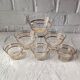 6 vintage 1950s champagne/dessert glasses with gold trim