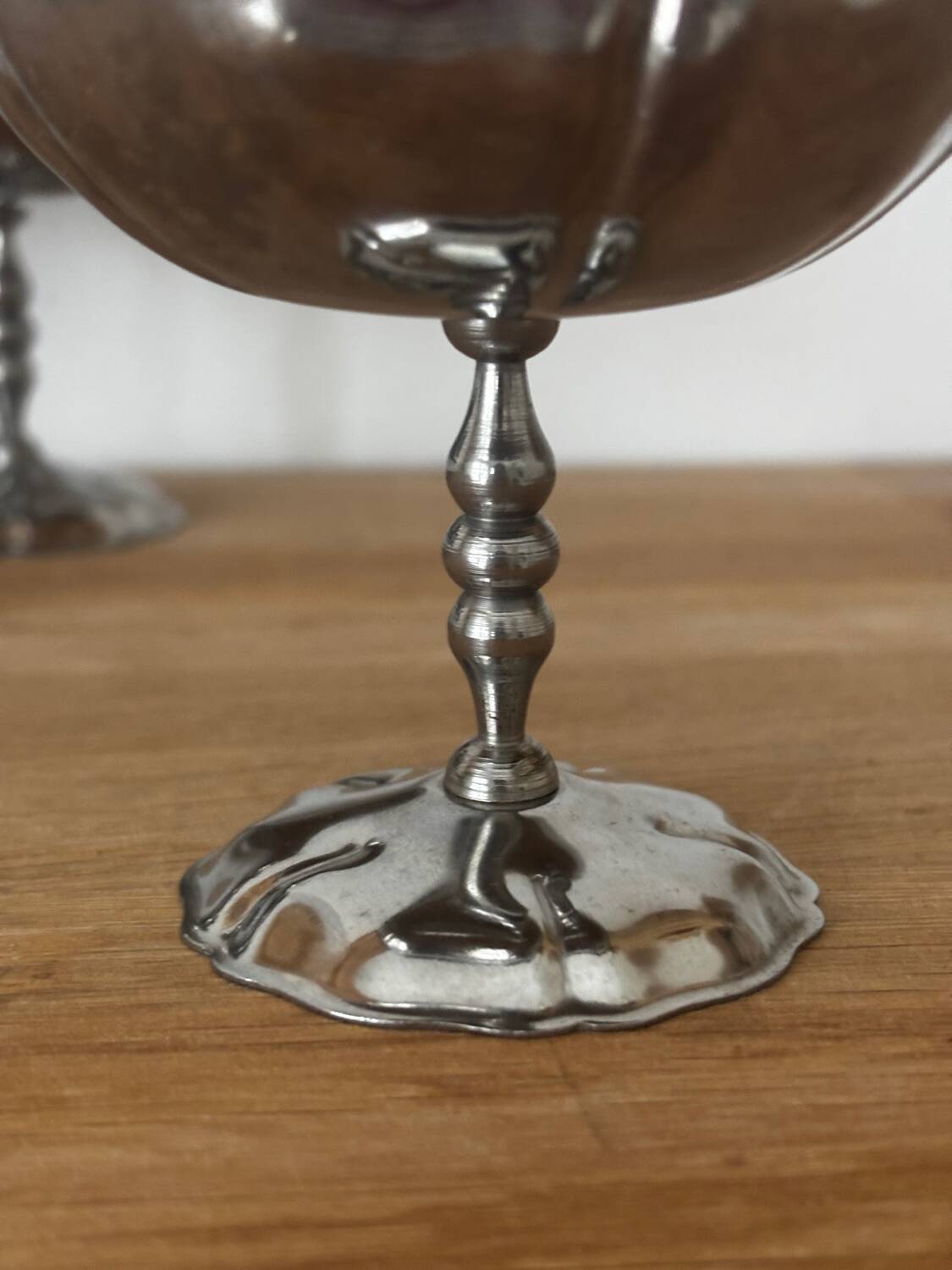 Vintage set of 6 finely engraved stainless steel bowls.