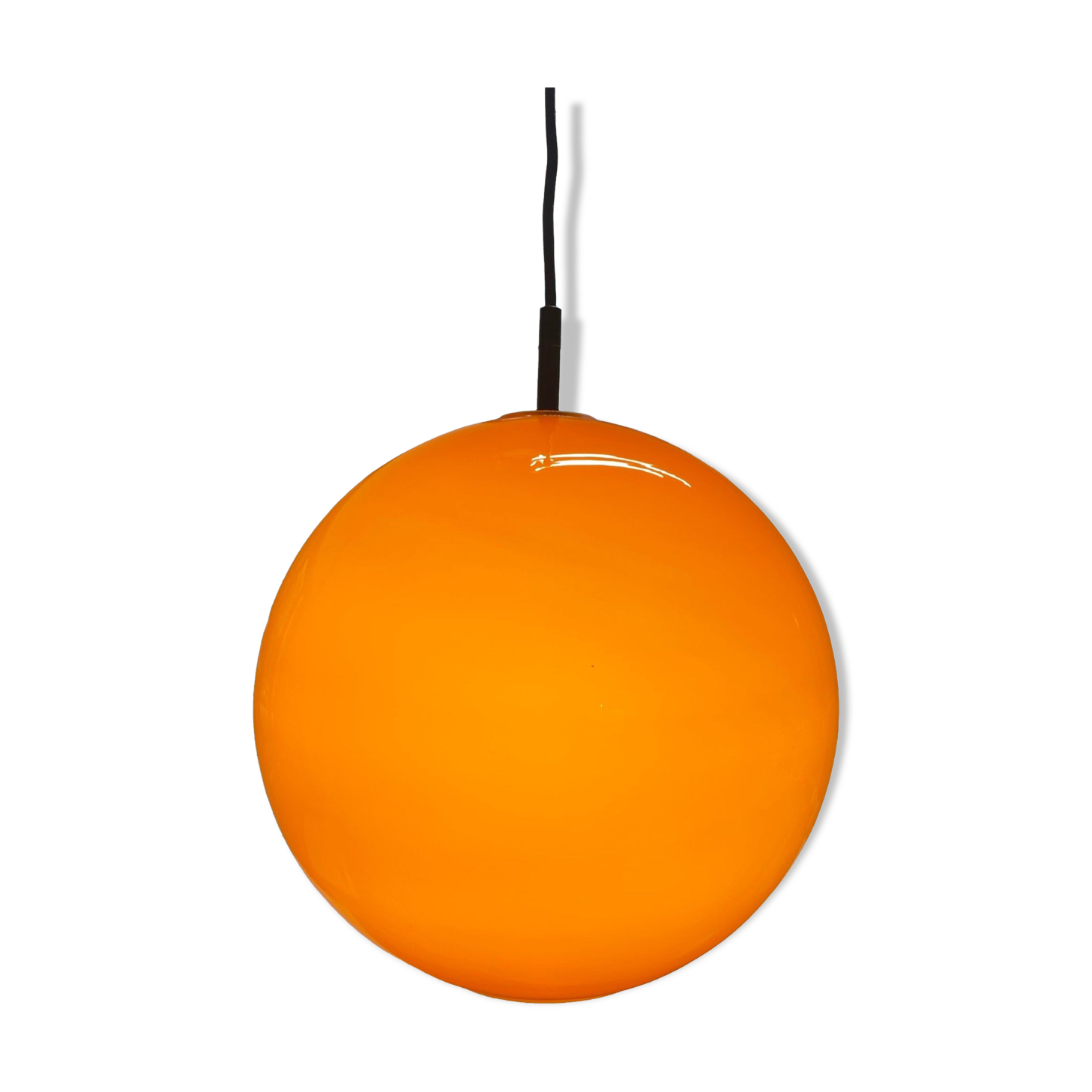 Orange ball chandelier