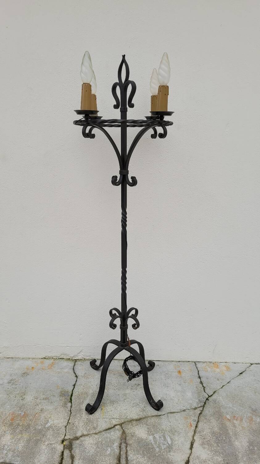 Candelabra floor lamp wrought iron candlestick