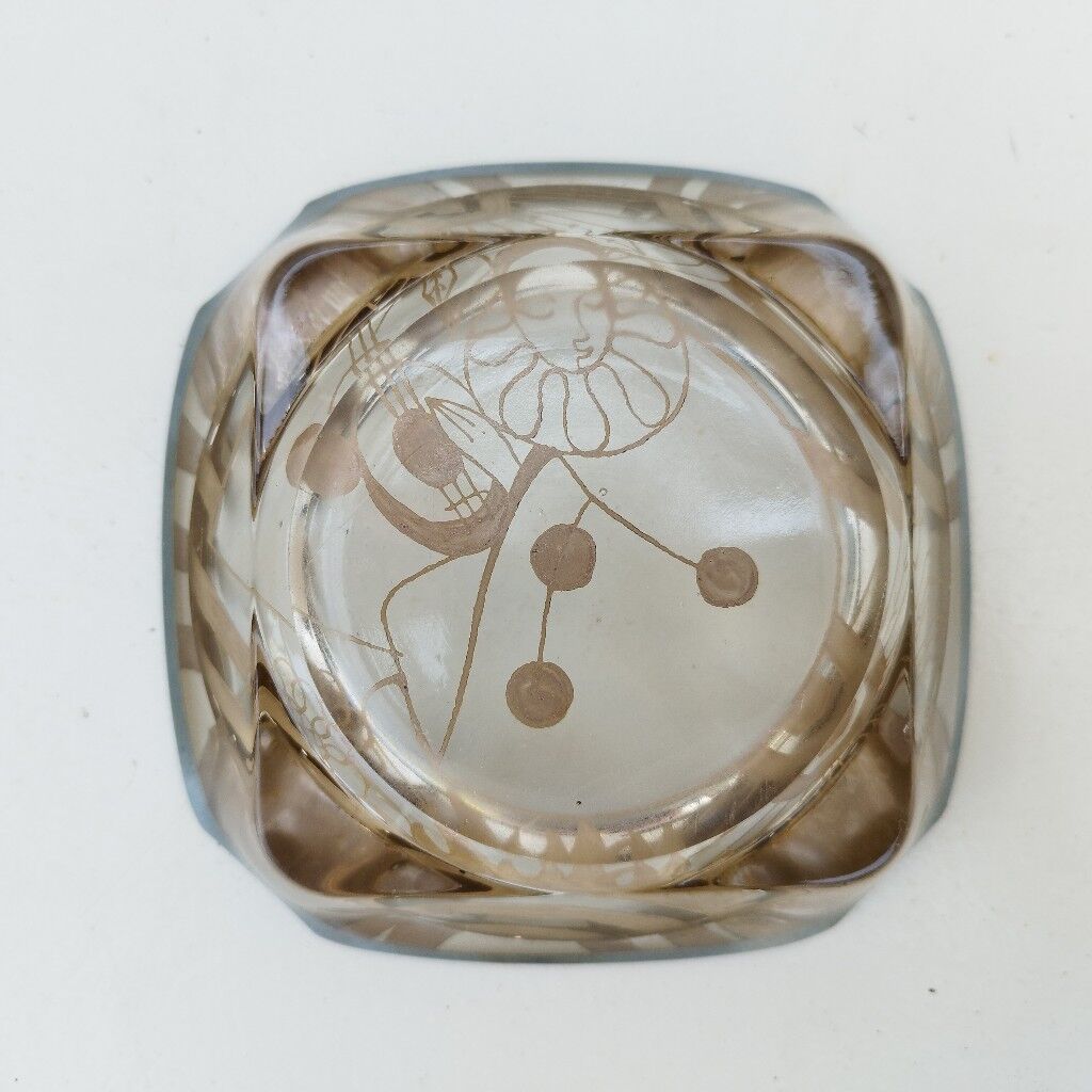 Ashtray art deco pierrot silver vintage