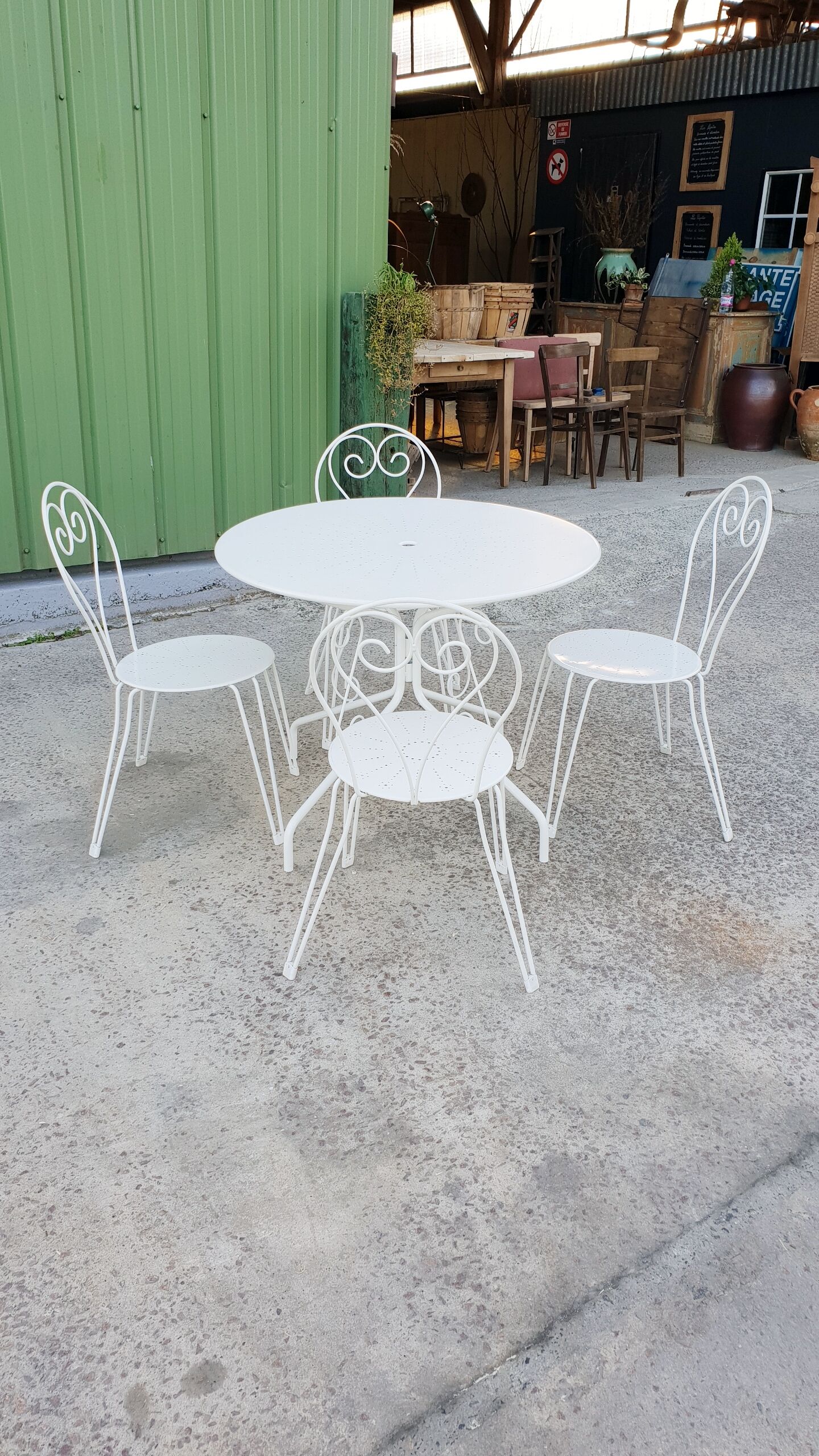 Wrought iron garden furniture