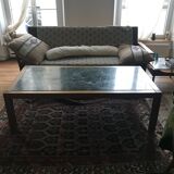 Coffee table in green marble and solid oak