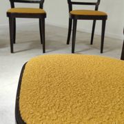 Lot de 4 chaises Thonet art déco 1930 , bouclette Jaune moutarde