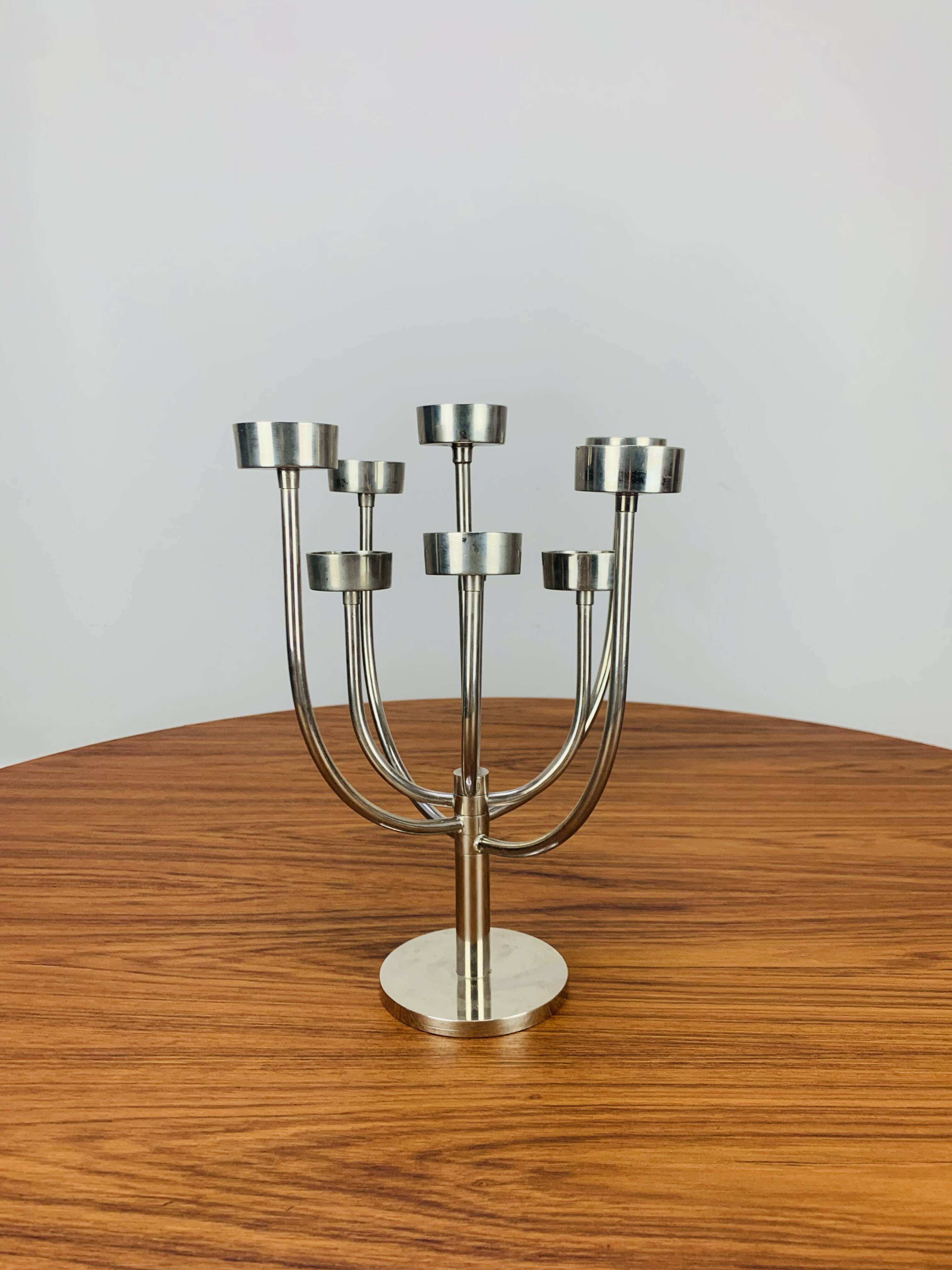 Vintage Habitat chandelier in stainless steel, 9 branches