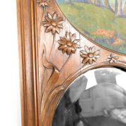 Important Carved Walnut Trumeau Mirror, Art Nouveau, France, Circa 1900