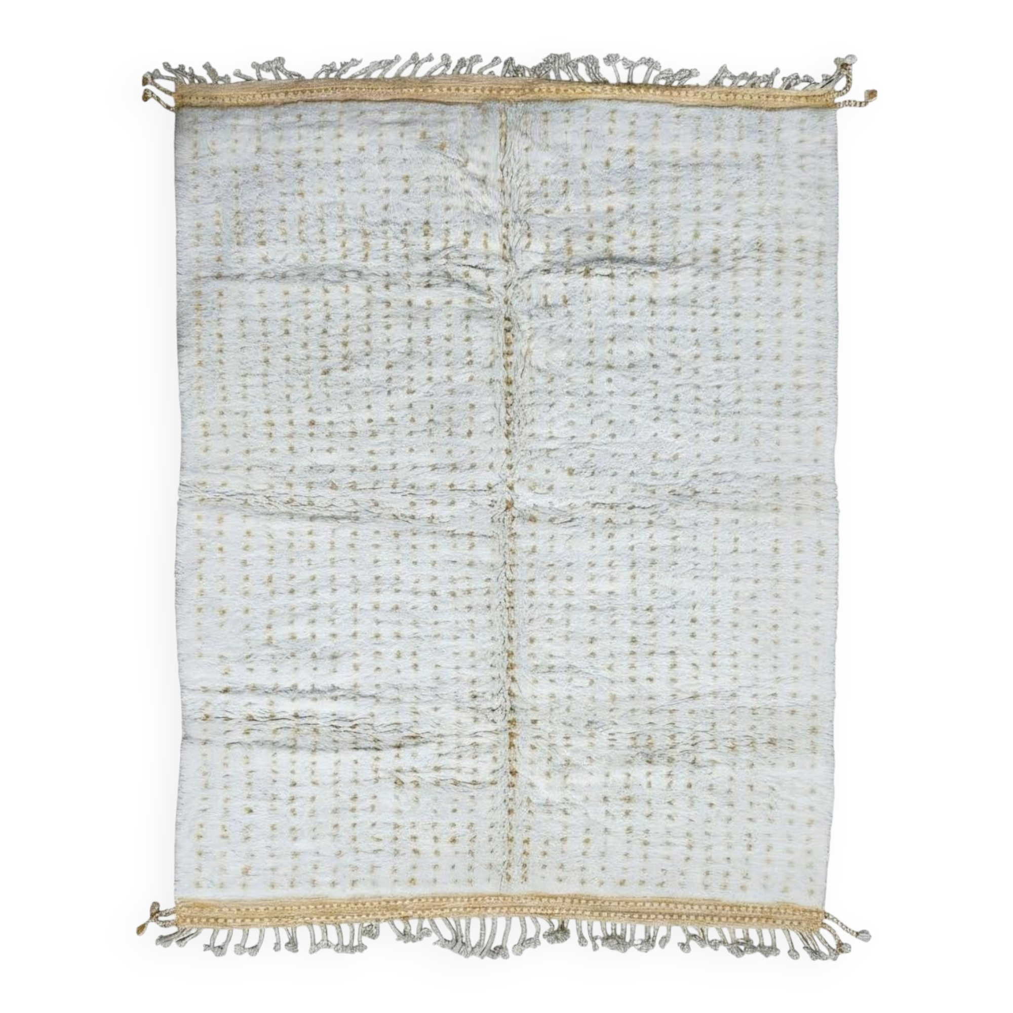 White carpet with yellow dots - 276 x 211 cm