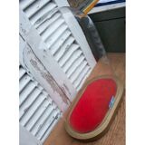 Oval glass globe 35 cm square gilded wood