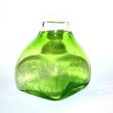 Vase scandinave en verre soufflé vert, 1960-1970