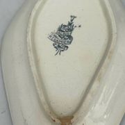 Ravier ancien en terre de fer – Salins Récamier – plat faïence français