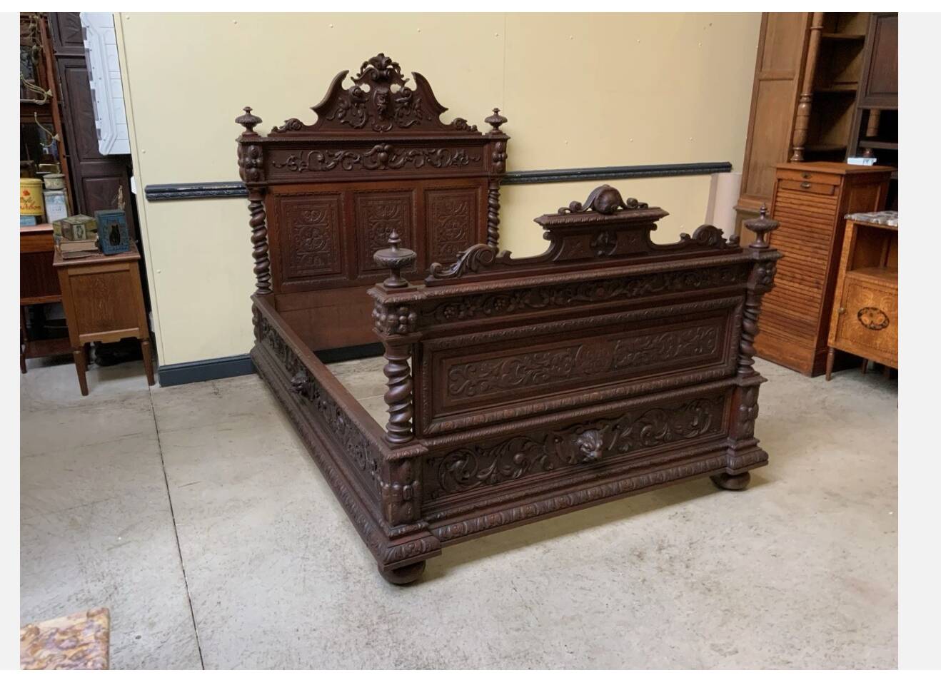 Antique monumental Neo-Renaissance bed