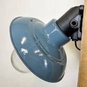 Industrial Blue Painted Factory Lamp Wall Light from Elektrosvit, 1960s