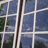 Lot of 4 oak windows H141xL112/117cm old small panes