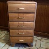 Vintage weekly chest of drawers with compass feet