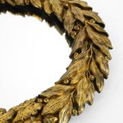 Beautiful small French mid-century wall mirror with an ornate brass frame