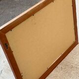 Scandinavian mirror with wooden shelf 80x65cm