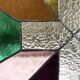 Vitrail décoratif Croix géométrique – Verre coloré artisanal 40 × 57 cm