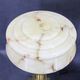 1940s Pair of Italian Restored Brass Table Lamps with Glass Shades
