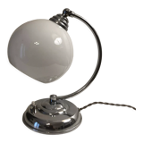 Antique articulated chrome lamp with opaline