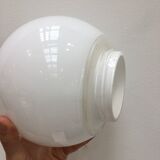 Bauhaus style wall lamp with opaline globe