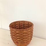 Porte-vase : fer forgé et osier