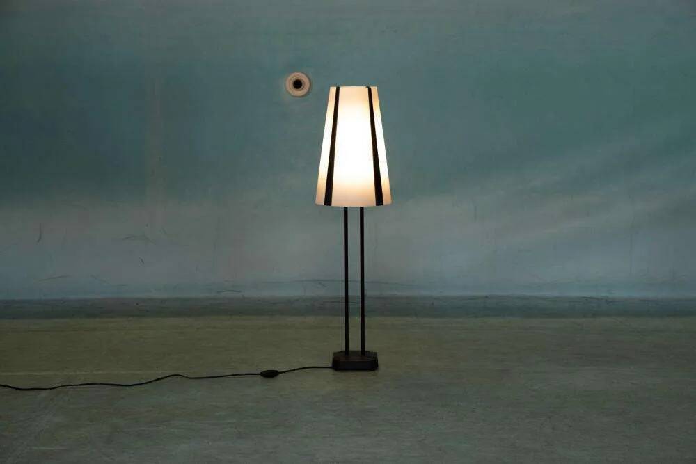 1980s IKEA floor lamp, Memphis Vistofta medium table lamp.