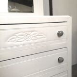 Armoire asymétrique des années 50 avec miroir biseauté