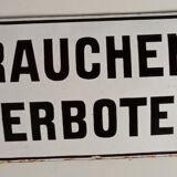 Enamelled plate "rauchen verboten"