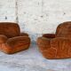Pair of vintage velvet armchairs 1970 Italy
