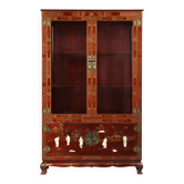 Red lacquered Chinese cabinet, with gold decoration and mother-of-pearl inlays.