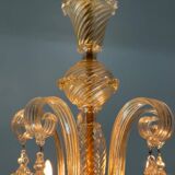 Venetian chandelier in gilded Murano glass with 5 light arms circa 1930