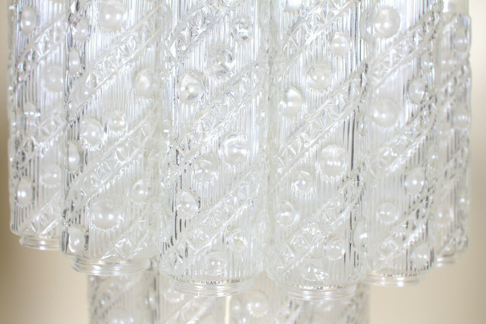 Metal chandelier and molded glass from the middle of the twentieth century