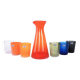 Colourful set of glasses and carafe, Scherzer Bavaria, 1980s, made in Germa