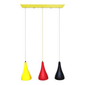 Louis Kalff – pendentif vintage Philips jaune, rouge, noir