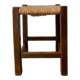 Wooden stool and antique straw
