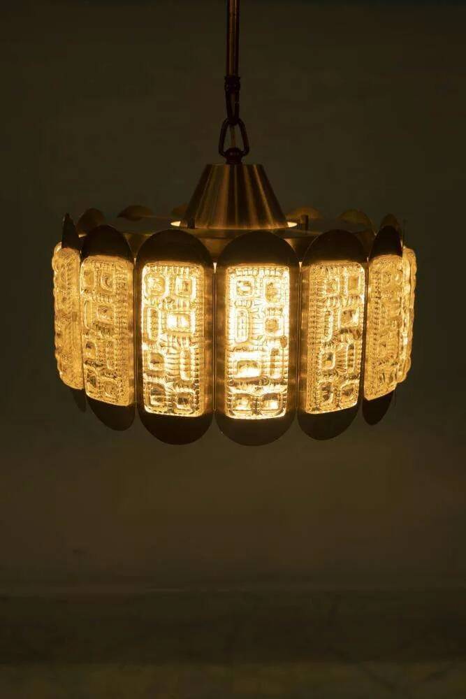 Vintage suspension light, Danish design from the 1960s, Regency style.
