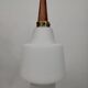 Suspension scandinave en opaline et teck, vers 1960