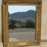 Ancien miroir doré, motifs floraux, 58x69cm