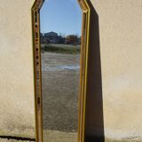 Hall mirror, gilded frame with fillets and fleur-de-lis.