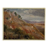 Peinture à l'huile sur toile "Falaise et montagnes" n°64