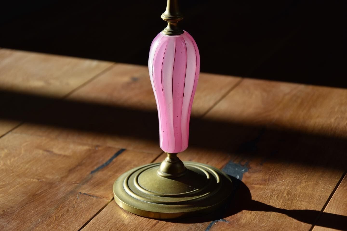 Brass and glass candle holder