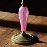 Brass and glass candle holder