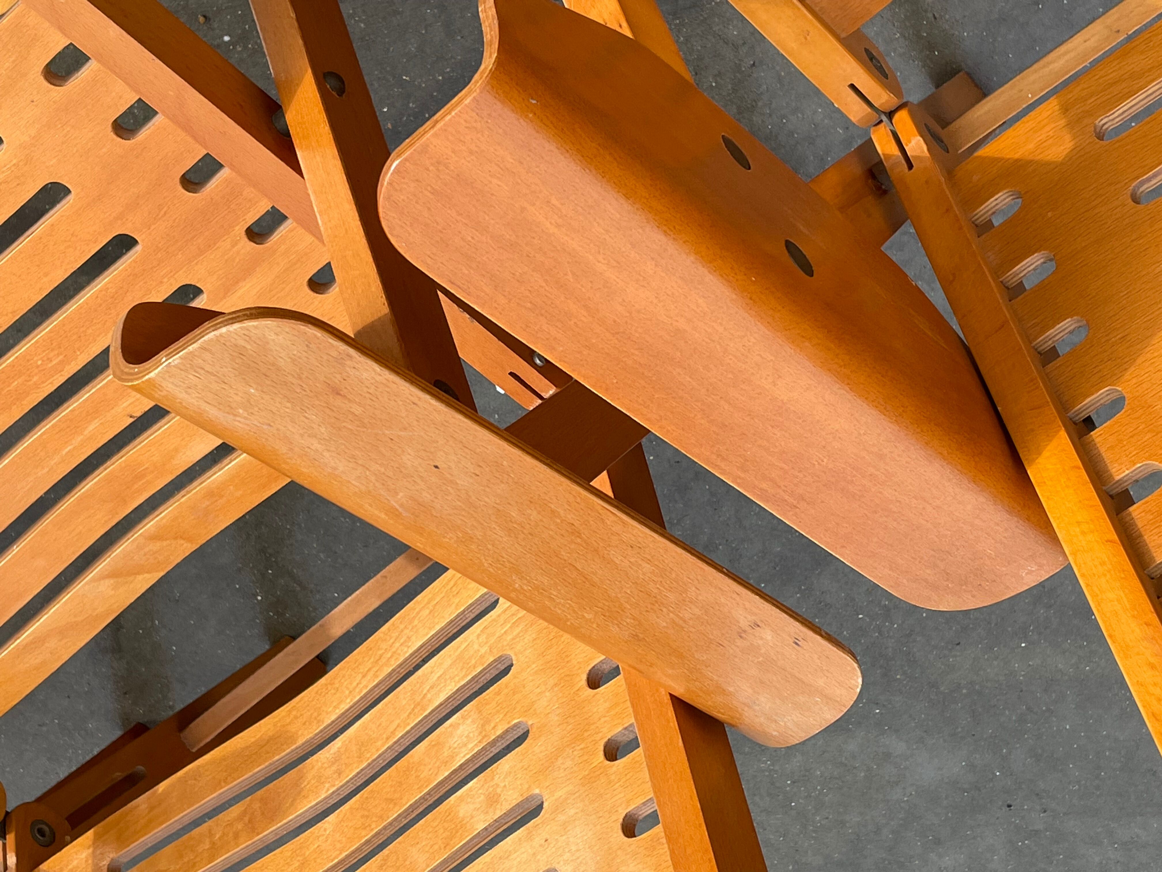 Vintage set of four Rex Plywood folding chairs by Niko Kralj design 1950