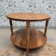 Table basse ronde en chêne rénovée