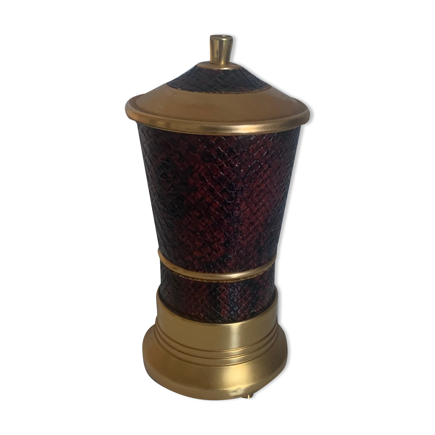 Vintage cigarette holder 1960 golden purple snake box - 19 x 9 cm