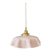 Vintage pendant light in pink opaline.