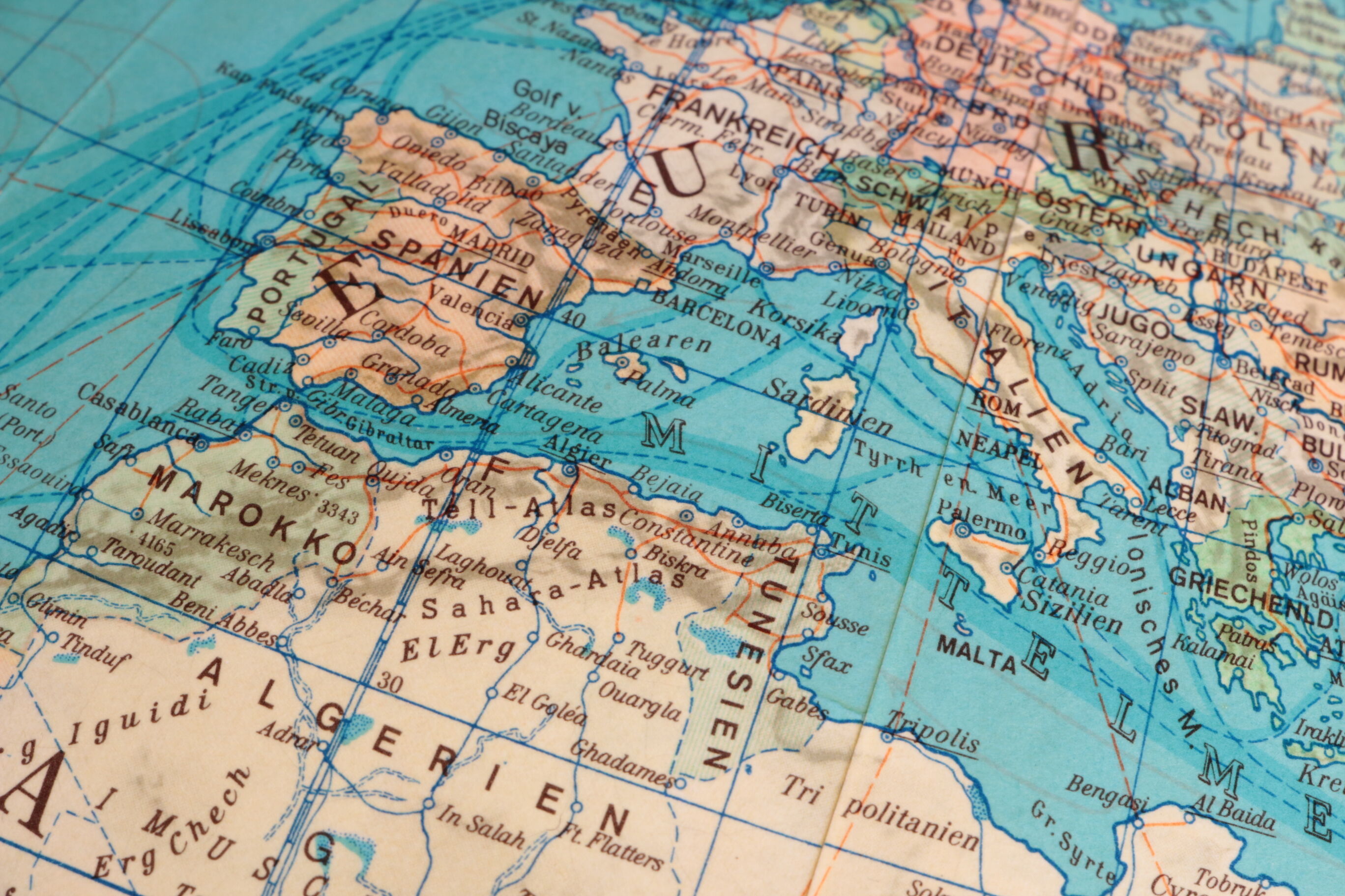 Midcentury glass globe with light from columbus duoerdglobe, germany